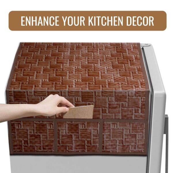1774941447_Kuber-Industries-Fridge-Top-Cover-Fridge-Top-Cover-with-Pockets-Refrigerator-Top-Cover-for-Kitchen-Fridge-Top-Cover-with-6-Utility-Pockets-New-Check-Fridge-Cover-Brown.jpg Kuber Industries Fridge Top Cover | Fridge Top Cover with Pockets | Refrigerator Top Cover for Kitchen | Fridge Top Cover with 6 Utility Pockets | New Check Fridge Cover | Brown