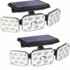 Outdoor Solar Light, Solar Light with Motion Sensor Ip65 Waterproof 138 Led Outdoor Solar Floodlight 3 Heads for Garden (2)