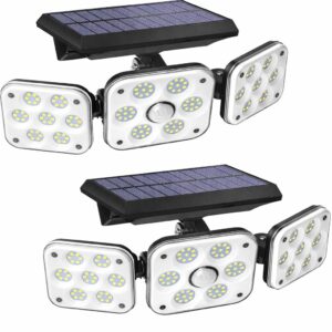 Outdoor Solar Light, Solar Light with Motion Sensor Ip65 Waterproof 138 Led Outdoor Solar Floodlight 3 Heads for Garden (2)
