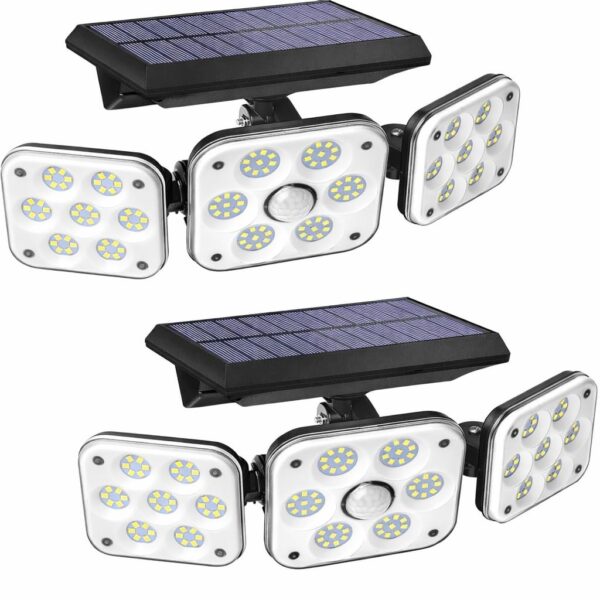 Outdoor Solar Light, Solar Light with Motion Sensor Ip65 Waterproof 138 Led Outdoor Solar Floodlight 3 Heads for Garden (2)
