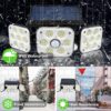 Outdoor Solar Light, Solar Light with Motion Sensor Ip65 Waterproof 138 Led Outdoor Solar Floodlight 3 Heads for Garden (2)