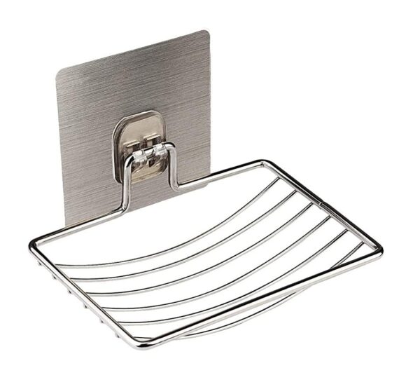 1774947189_3-Pcs-Soap-Holder-Set-for-Bathroom-Kitchen-Sink-Self-Adhesive-Wall-Mounted-Soap-Dish-Stand-Stainless-Steel-Silver-Chrome-Waterproof-Self-Draining-Rack-with-Magic-Sticker-Pack-of-3.jpg 3 Pcs Soap Holder Set for Bathroom & Kitchen Sink | Self Adhesive Wall Mounted Soap Dish Stand | Stainless Steel Silver Chrome Waterproof Self Draining Rack with Magic Sticker (Pack of 3)