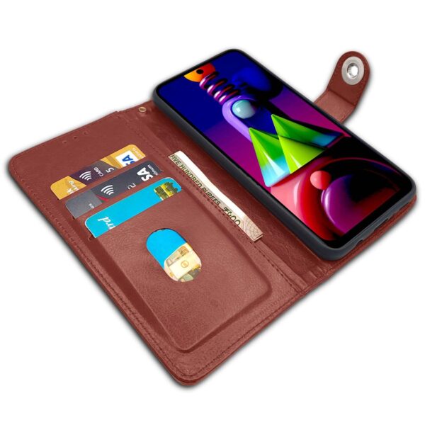1774951710_Pikkme-Samsung-Galaxy-M51-Flip-Cover-PU-Leather-Finish-360-Protection-Wallet-Stand-Strong-Magnetic-Flip-Case-for-Samsung-Galaxy-M51-Brown-Button.jpg Pikkme Samsung Galaxy M51 Flip Cover| PU Leather Finish | 360 Protection | Wallet & Stand | Strong Magnetic Flip Case for Samsung Galaxy M51 (Brown Button)