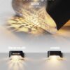 JACKYLED 16 Pack, Step Lights Waterproof LED Solar Power Outdoor Fence Light for Deck Stair Railing, Outside Lighting for Wall Garden Backyard Patio Balcony Decor, ABS, White, 79 x 43 x 48 mm