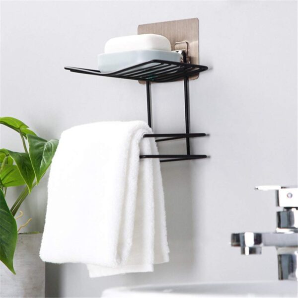 1774955129_Toilet-Paper-Holder-with-Shelf-Roll-Towel-Holder-Storage-Rack-Bathroom-Accessories-Black.jpg Toilet Paper Holder with Shelf Roll Towel Holder Storage Rack Bathroom Accessories - Black