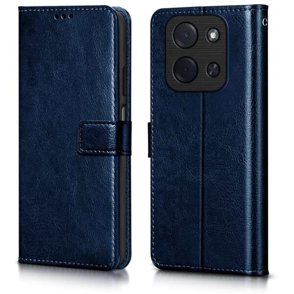 WOW IMAGINE Shock Proof Flip Cover Back Case Cover for WOW IMAGINE Shock Proof Flip Cover Back Case Cover for Mi Redmi 15C 5G | Poco C85 5G 2025 (Flexible | Leather Finish | Card Pockets Wallet & Stand | Blue)