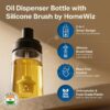HomeWiz BPA-Free Plastic Oil Dispenser Bottle with Silicone Brush | Perfect for Air-Fryer Low-Oil Cooking, Baking, BBQ & Marinating | Easy-Pour Drip-Free Kitchen Oil Container – 350ml