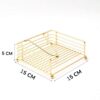 Napkin Holder for Dining Table - Square Shaped with Weighted Arm - Modern Tissue Paper Holder for Kitchen, Restaurant, Farmhouse, Gold - Diwali Decoration - Hotel Tableware (Gold)