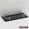 Wall Mount Black Glass Shelf for Bathroom Rack, Glass Shelf for Kitchen, Bathroom Shelf for Wall,Bathroom Racks and Shelves, Bathroom Accessories and Organiser [12X6 INCH] Set-1