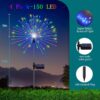 Marrone 2 Pack Outdoor Solar Garden Light, 8 Light Mode Firefly Starburst Firework Light for Pathway Patio Lawn Backyard Flowerbed Party Christmas Decorations with 120 LED