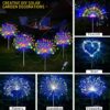Marrone 2 Pack Outdoor Solar Garden Light, 8 Light Mode Firefly Starburst Firework Light for Pathway Patio Lawn Backyard Flowerbed Party Christmas Decorations with 120 LED