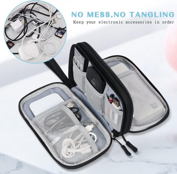SaleOn 8.3x5 Inch Tech Pouch Organizer with 1 Year Warranty – Portable Storage Organizer for USB Cable, Charger, Earphone, Power Bank, Hard Disk & Digital Gadgets, Travel Mobile Bag for Men