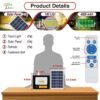 Epyz 50Watt Solar Flood Light Outdoor Waterproof with Remote Control for Home Automatic LED Lamp [ Pack of 1, Warm Yellow Light ] [ 4000mAh, 183LED ]-Light Power 50W - 4000mAh