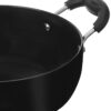 Amazon Brand - Solimo - Hard Anodized Deep Kadhai With Induction Bottom And Glass Lid (22 Cm), Black