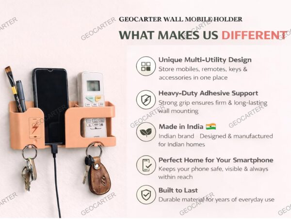 1774980037_Wall-Mobile-Holder-Multi-Purpose-Mobile-Stand-Remote-Holder-Mobile-Charging-Stand-Phone-Stand-for-Charging-with-Pen-and-Key-Holder-Useful-Gadget-Orange.jpg Wall Mobile Holder | Multi-Purpose Mobile Stand | Remote Holder & Mobile Charging Stand, Phone Stand for Charging with Pen and Key Holder Useful Gadget- Orange