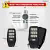 Homehop 100W Solar Street Light Outdoor Waterproof Motion Sensor Security Automatic Wireless Wall Lamp for Home & Garden with Remote Control (Cool White)