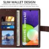 Amazon Brand- Solimo Flip Leather Mobile Cover (Soft, Flexible & Kickstand Back case) Compatible for Samsung Galaxy A22 4G / F22 4G (Coffee)