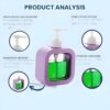 300ml handwash Dispenser Bottle - Liquid Soap, Dish Soap, and Shampoo Dispenser for Kitchen Sink, Bathroom- Refillable soap Dispenser for wash Basin, Kitchen Accessories Items for Home (Purple)