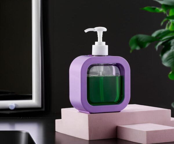 300ml handwash Dispenser Bottle - Liquid Soap, Dish Soap, and Shampoo Dispenser for Kitchen Sink, Bathroom- Refillable soap Dispenser for wash Basin, Kitchen Accessories Items for Home (Purple)