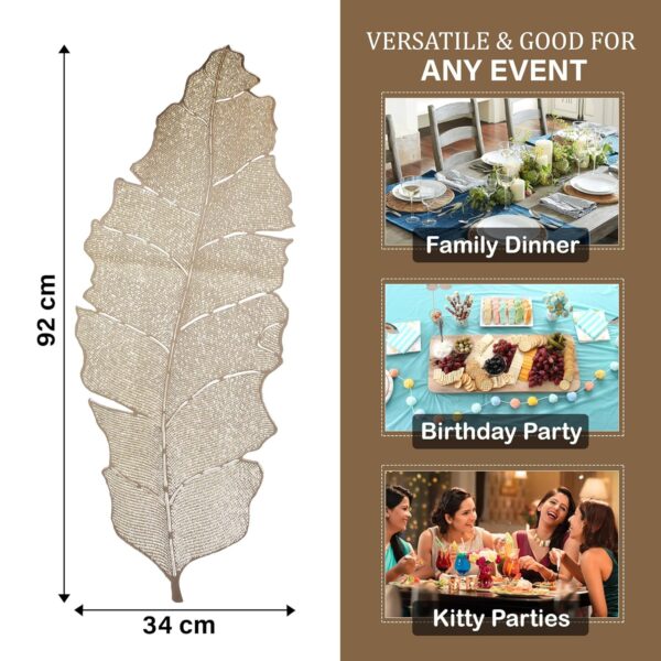 1774999481_Kuber-Industries-Table-Runner-Leather-Golden-Leaf-Pattern-92x34x1-cm-FormalElegant.jpg Kuber Industries Table Runner | Leather | Golden | Leaf Pattern | 92x34x1 cm | Formal/Elegant