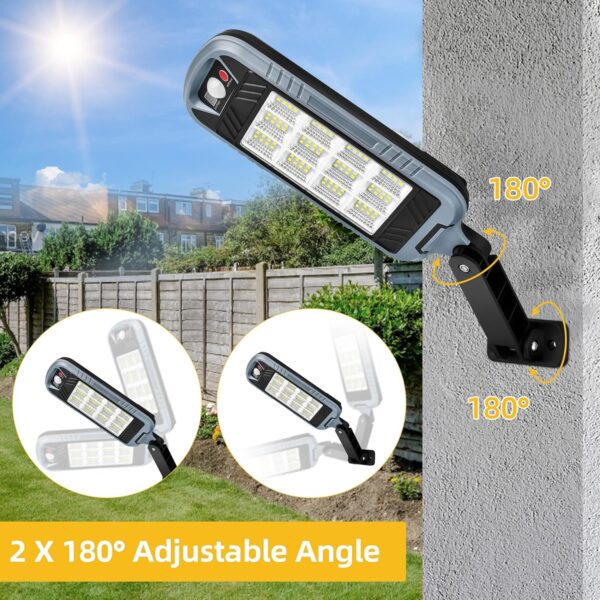 200W Solar Street Lights Outdoor, Wide Angle Solar Lights Outdoor Motion Sensor, Commercial Parking Lot Light Dusk to Dawn, Ideal for Parking Lots, and Heavy Duty Roads