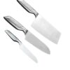 3 Piece Stainless Steel Kitchen Knife Set,Sharp Chef Knife, Utility Knife & Cleaver with Ergonomic Anti-Slip Handle Professional Carbon Blades for Home & Restaurant Use.