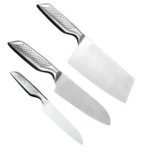 3 Piece Stainless Steel Kitchen Knife Set,Sharp Chef Knife, Utility 3 Piece Stainless Steel Kitchen Knife Set,Sharp Chef Knife, Utility Knife & Cleaver with Ergonomic Anti-Slip Handle Professional Carbon Blades for Home & Restaurant Use.