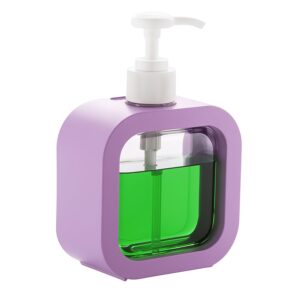 300ml handwash Dispenser Bottle - Liquid Soap, Dish Soap, and Shampoo Dispenser for Kitchen Sink, Bathroom- Refillable soap Dispenser for wash Basin, Kitchen Accessories Items for Home (Purple)