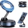360 Magnetic Car Mobile Holder for Dashboard Vacuum Suction Phone Holder Mount Hand Free Magnetic Cell Phone Stand with Strong Grip Shockproof Suction Cup for Car Gym Office Table - Black