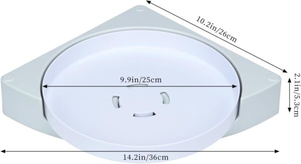 360° Rotate Bathroom Shelf, Self Adhesive Wall Mounted Bathroom Shelves, Bathroom Organiser for Bathroom Accessories Organiser Without Drill (Pack of 2, White)