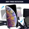 360° Rotating Bike Mobile Holder C1 Bike Mobile Stand Secure & Convenient Phone to Any Angle for Easy Navigation Fits for All Smartphones Black