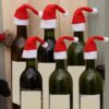 6pcs Christmas Decorations Items for Home Mini Santa Hats for Bottle Topper Decor Unique Christmas Decor Ornaments Christmas Tree Decoration Items Xmas Gifts for Home
