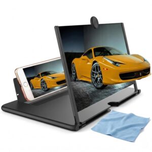 8 Inch Phone Screen Magnifier for Smartphone – HD Mobile Screen Amplifier with Foldable Stand | Portable Phone Projector for Movies, Videos, Gaming & Study | Eye-Protection Display | Includes Microfiber Cleaning Cloth
