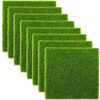 8 Pcs Miniature Decorations with Grass Mat for Decoration, 5.9*5.9in 8 Pcs Miniature Decorations with Grass Mat for Decoration, 5.9*5.9in Green Grass Mat & Miniature Garden Decorations - Indoor Outdoor DIY Fairy Garden Accessories, Shelf Window Display Decor Set