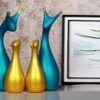 AA NM & Sons Lucky Deer Family Set of 4 (Peacock Blue, Gold)