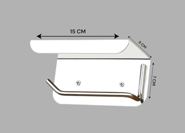 ACHRO Self Adhesive and Wall Mount Stainless Steel Toilet Paper Holder with Mobile Stand, Wall Mounted Tissue Paper Holder with Shelf, Toilet Paper Roll Holder for Bathroom with Nickel Satin Finish