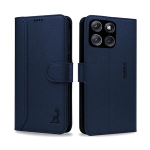 AIBEX ® Compatible for Motorola Egde 70 Fusion 5G Flip Cover Leather Finish | Inside TPU with Card Pockets | Wallet Stand | Complete Protection Flip Case Blue