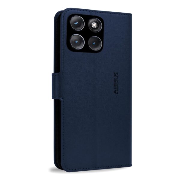 AIBEX ® Compatible for Motorola Egde 70 Fusion 5G Flip Cover Leather Finish | Inside TPU with Card Pockets | Wallet Stand | Complete Protection Flip Case Blue