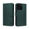 AIBEX ® Compatible for Vivo T5X 5G / Vivo Y51 Pro 5G / iQOO Z11X 5G Flip Cover Leather Finish | Inside TPU with Card Pockets | Wallet Stand | Complete Protection Flip Case Green