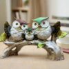 ALILA Elegant Owl Family Set Birds Tree Statue Showpiece for ALILA Elegant Owl Family Set Birds Tree Statue Showpiece for Good Luck Home & Living Room Decor Family Bonding Sculpture Unique Gift for Parents, Anniversary & Housewarming, 6 inches