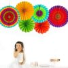 AMFIN (Pack Of 6) Multicolor Design Fan Party Materials Photo Backdrop Decor Wedding, Baby Shower, Birthday Party Decoration