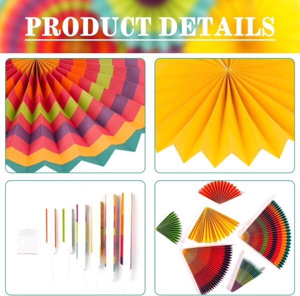 AMFIN (Pack Of 6) Multicolor Design Fan Party Materials Photo Backdrop Decor Wedding, Baby Shower, Birthday Party Decoration
