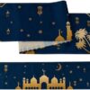 Aazeem Table Runner Table Decorations - Ramadan Mosque Lattern Islamic Happy Ramadan Mubarak |Party Supplies Decorations| Navy Color|