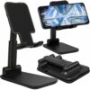 Adjustable Mobile Holding Tabletop Stand for Table, Desk, Bed | Universal Cell & Tablet Stand for iPhone, Android | Portable Multi-Angle Desktop Mount for Home, Office, Study, Watching