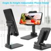 Adjustable Mobile Holding Tabletop Stand for Table, Desk, Bed | Universal Cell & Tablet Stand for iPhone, Android | Portable Multi-Angle Desktop Mount for Home, Office, Study, Watching