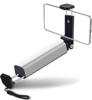 Aluminum Alloy Mobile Phone Stand | Adjustable & Foldable 360° Rotation Phone Holder for Desk, Car, Train & Airplane | Portable Travel Stand for i.Phone & Android (Silver)