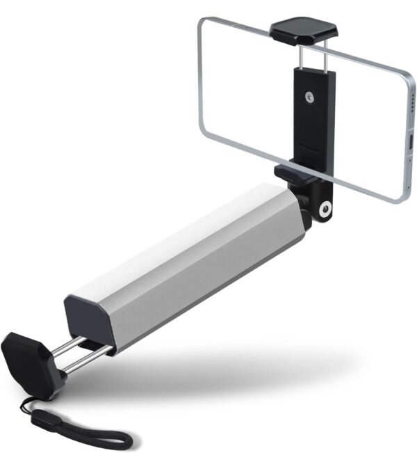 Aluminum Alloy Mobile Phone Stand | Adjustable & Foldable 360° Rotation Phone Holder for Desk, Car, Train & Airplane | Portable Travel Stand for i.Phone & Android (Silver)