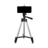 Amazon Basics 3110 Aluminium Lightweight Tripod with Mobile Phone Holder Mount & Carry Bag for All Smartphone, GoPro, Cameras (Silver)
