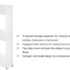 Amazon Basics Slim Rolling Storage Rack – 3-Tiered Shelf Plastic Slide-Out Organizer | Space-Saving, Multipurpose | for Kitchen, Bathroom, Laundry, Pantry & Utility Storage | Floor Standing | White