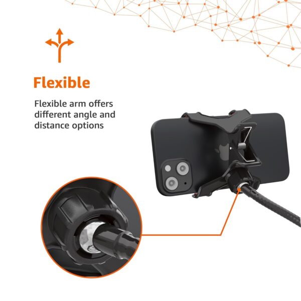 Amazon Basics Tabletop Stand for Mobile, Tablet and E-Reader, Clip Mount, Multi-Angle, Foldable, Lazy Bracket, Universal Compatibility